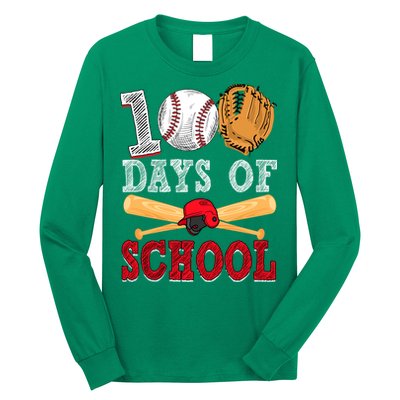100 Days Of School Baseball Lover Long Sleeve Shirt