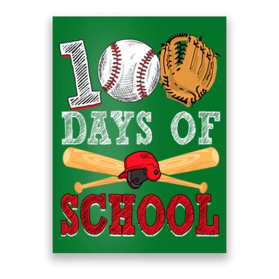 100 Days Of School Baseball Lover Poster