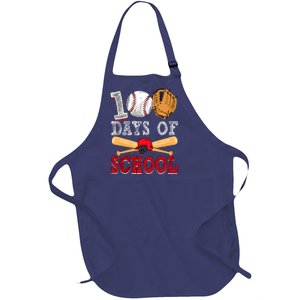 100 Days Of School Baseball Lover Full-Length Apron With Pockets