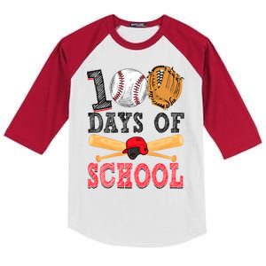 100 Days Of School Baseball Lover Kids Colorblock Raglan Jersey