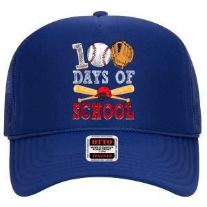 100 Days Of School Baseball Lover High Crown Mesh Back Trucker Hat