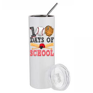 100 Days Of School Baseball Lover Stainless Steel Tumbler