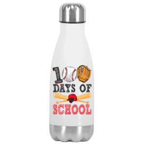 100 Days Of School Baseball Lover Stainless Steel Insulated Water Bottle