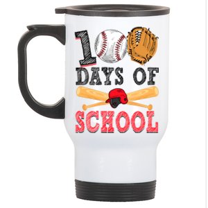 100 Days Of School Baseball Lover Stainless Steel Travel Mug