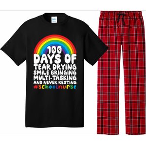 100 Days Of School And Tear Drying School Nurse Gift Pajama Set