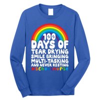 100 Days Of School And Tear Drying School Nurse Gift Long Sleeve Shirt