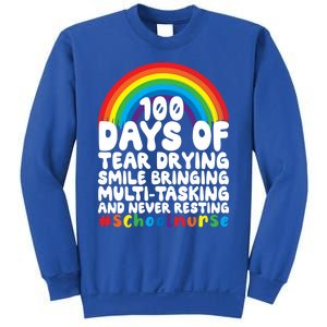 100 Days Of School And Tear Drying School Nurse Gift Sweatshirt