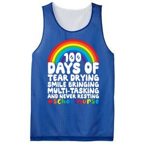 100 Days Of School And Tear Drying School Nurse Gift Mesh Reversible Basketball Jersey Tank