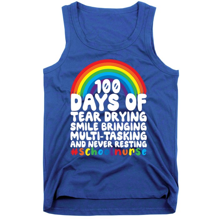 100 Days Of School And Tear Drying School Nurse Gift Tank Top