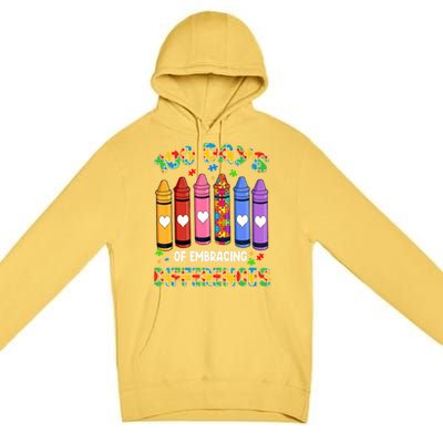 100 Days Of School Embracing Differences Autism Teacher Gift Premium Pullover Hoodie