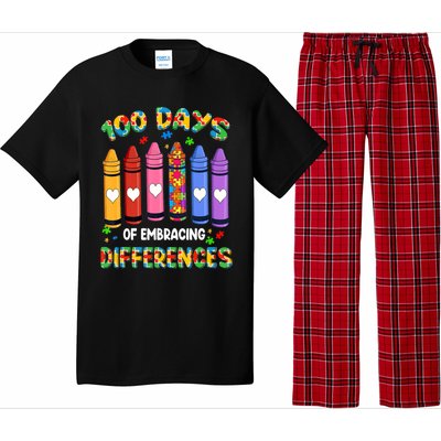 100 Days Of School Embracing Differences Autism Teacher Gift Pajama Set