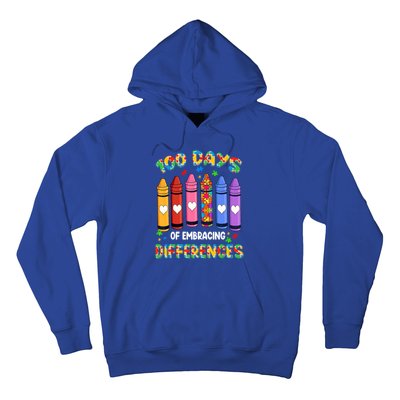 100 Days Of School Embracing Differences Autism Teacher Gift Hoodie