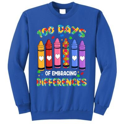 100 Days Of School Embracing Differences Autism Teacher Gift Sweatshirt