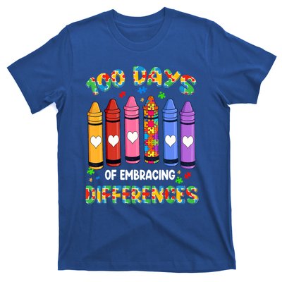 100 Days Of School Embracing Differences Autism Teacher Gift T-Shirt