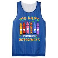 100 Days Of School Embracing Differences Autism Teacher Gift Mesh Reversible Basketball Jersey Tank