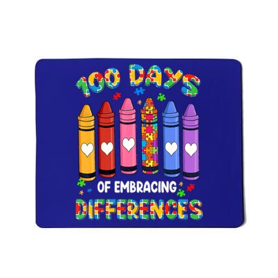 100 Days Of School Embracing Differences Autism Teacher Gift Mousepad