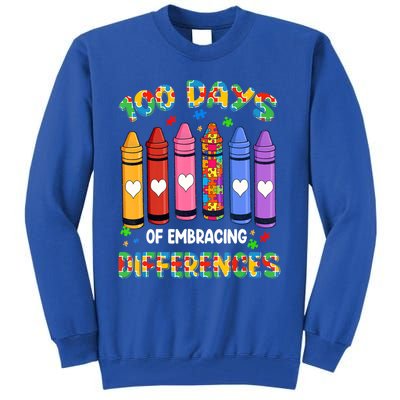 100 Days Of School Embracing Differences Autism Teacher Gift Tall Sweatshirt