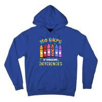 100 Days Of School Embracing Differences Autism Teacher Gift Tall Hoodie