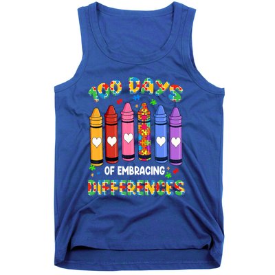 100 Days Of School Embracing Differences Autism Teacher Gift Tank Top