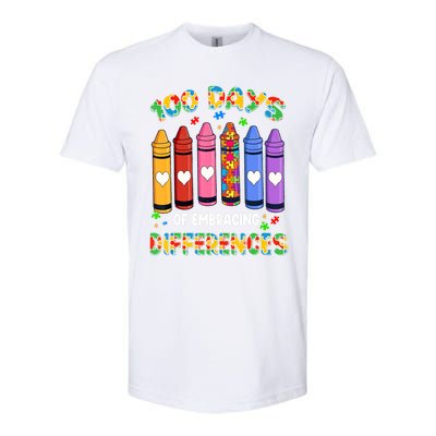 100 Days Of School Embracing Differences Autism Teacher Gift Softstyle CVC T-Shirt