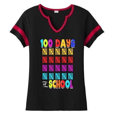 100 Days Of School Costume 100th Day Cool Gift Ladies Halftime Notch Neck Tee