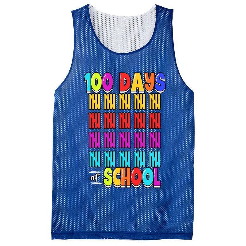 100 Days Of School Costume 100th Day Cool Gift Mesh Reversible Basketball Jersey Tank