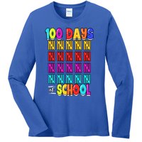 100 Days Of School Costume 100th Day Cool Gift Ladies Long Sleeve Shirt