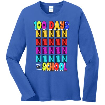 100 Days Of School Costume 100th Day Cool Gift Ladies Long Sleeve Shirt