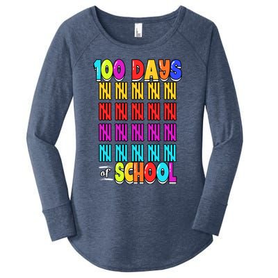 100 Days Of School Costume 100th Day Cool Gift Women's Perfect Tri Tunic Long Sleeve Shirt