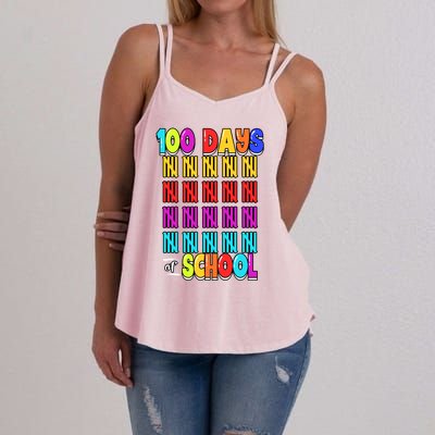 100 Days Of School Costume 100th Day Cool Gift Women's Strappy Tank