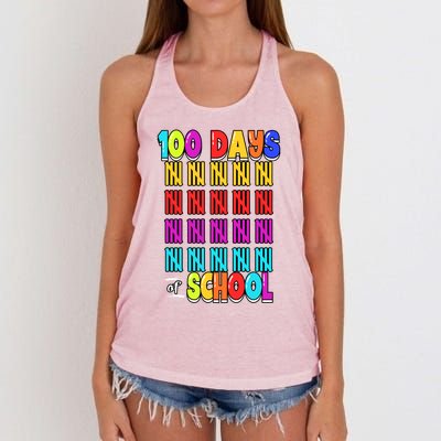 100 Days Of School Costume 100th Day Cool Gift Women's Knotted Racerback Tank