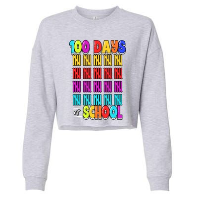 100 Days Of School Costume 100th Day Cool Gift Cropped Pullover Crew