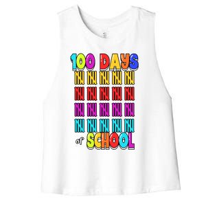 100 Days Of School Costume 100th Day Cool Gift Women's Racerback Cropped Tank