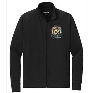 100th Day Of School My Students Are 100 Days Smarter Teacher Stretch Full-Zip Cadet Jacket