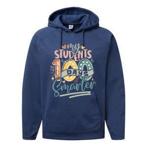 100th Day Of School My Students Are 100 Days Smarter Teacher Performance Fleece Hoodie