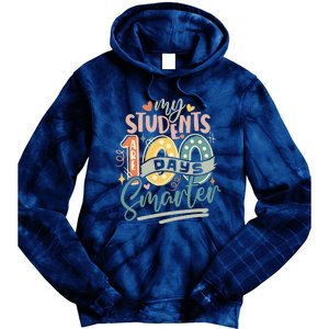 100th Day Of School My Students Are 100 Days Smarter Teacher Tie Dye Hoodie