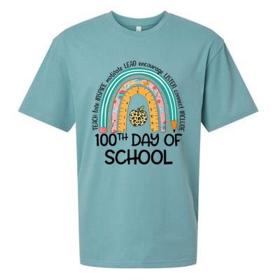 100th Day Of School Teacher 100 Days Smarter Rainbow Cute Sueded Cloud Jersey T-Shirt