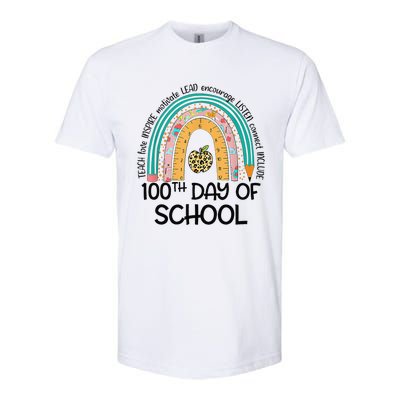 100th Day Of School Teacher 100 Days Smarter Rainbow Cute Softstyle® CVC T-Shirt