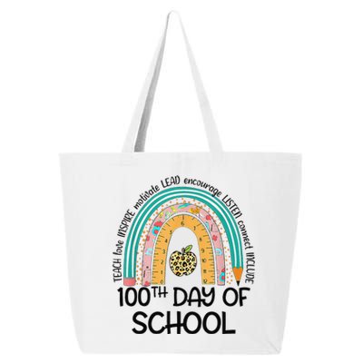 100th Day Of School Teacher 100 Days Smarter Rainbow Cute 25L Jumbo Tote