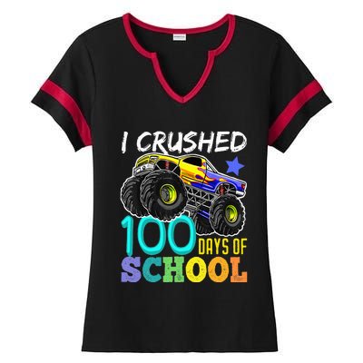 100 Days Of School Teacher Outfit 80s Retro Vintage Student Ladies Halftime Notch Neck Tee