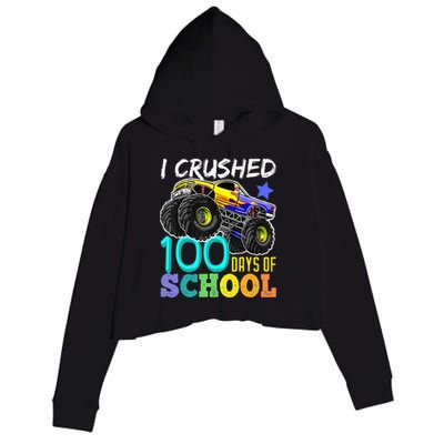 100 Days Of School Teacher Outfit 80s Retro Vintage Student Crop Fleece Hoodie