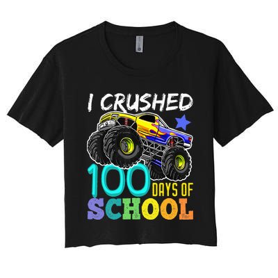 100 Days Of School Teacher Outfit 80s Retro Vintage Student Women's Crop Top Tee