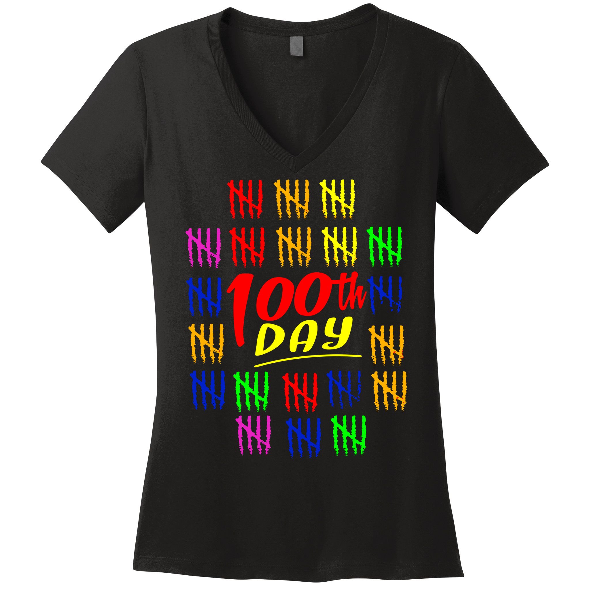 100 Days Of School Women's V-Neck T-Shirt