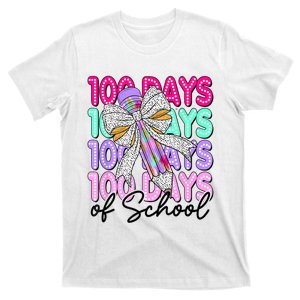 100 Days Of School Girl Coquette Bow 100th Day Of School T-Shirt