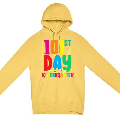 101st Day Of Kindergarten Saying 100 Days Gift Premium Pullover Hoodie