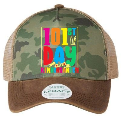 101st Day Of Kindergarten Saying 100 Days Gift Legacy Tie Dye Trucker Hat