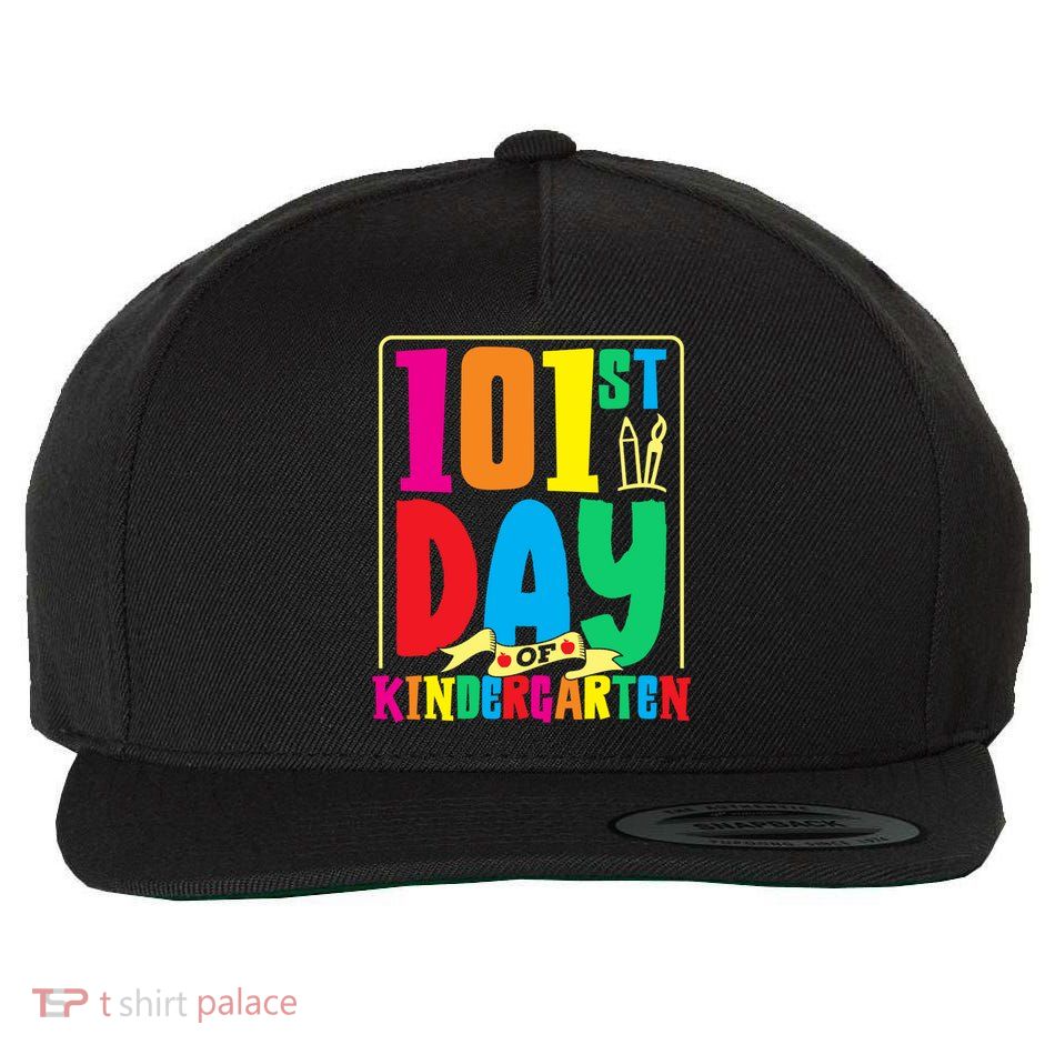 101st Day Of Kindergarten Saying 100 Days Gift Wool Snapback Cap