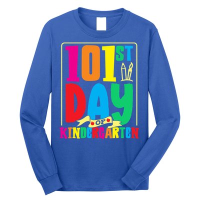 101st Day Of Kindergarten Saying 100 Days Gift Long Sleeve Shirt