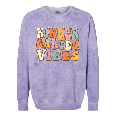 1st Day Of School Kindergarten Vibes Student Teacher Colorblast Crewneck Sweatshirt