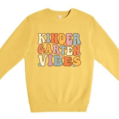 1st Day Of School Kindergarten Vibes Student Teacher Premium Crewneck Sweatshirt